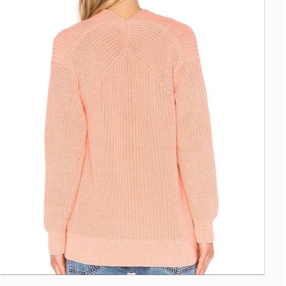 T by Alexander Wang Deep V Sweater in Salmon Pink, Medium - Picture 6 of 10